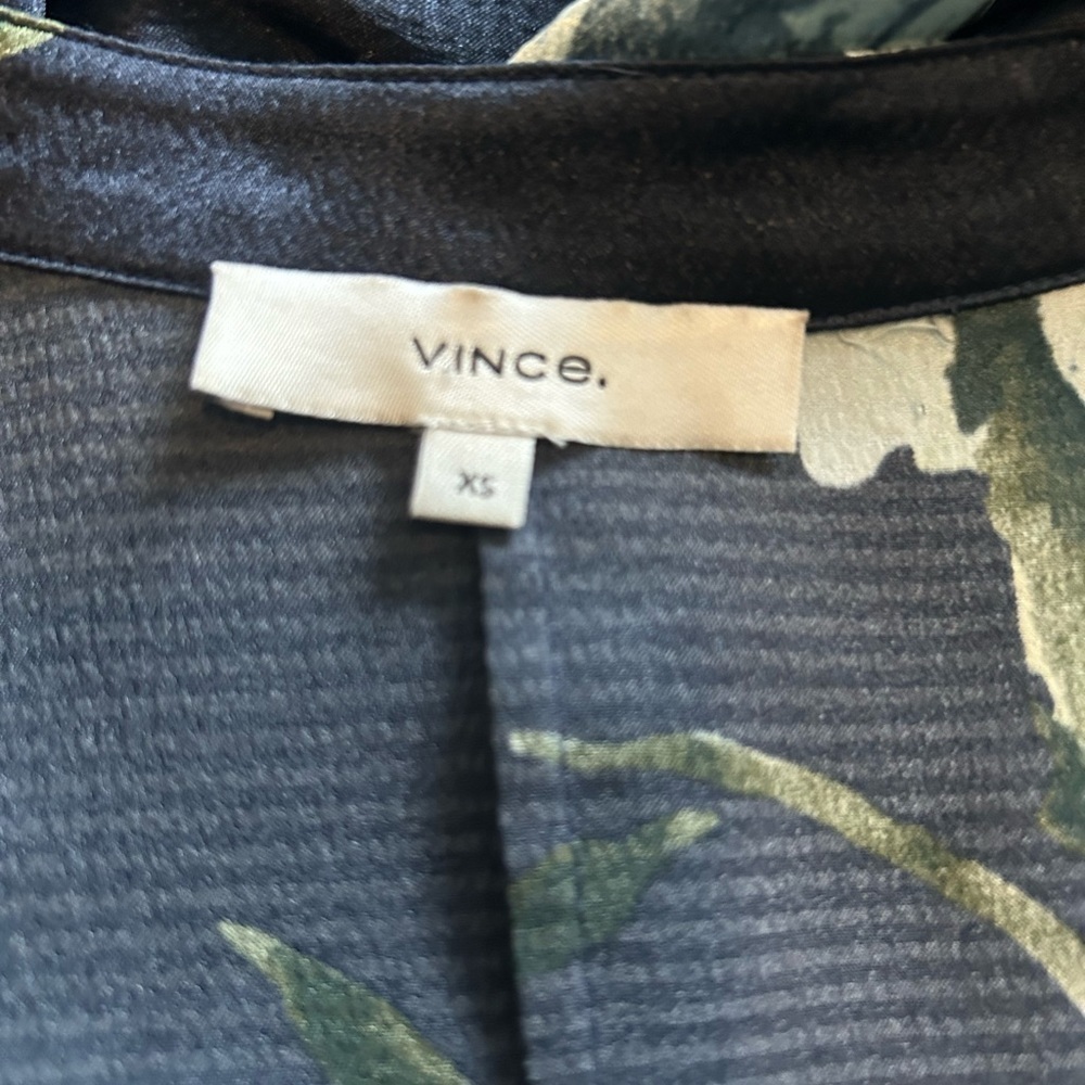 Vince Women’s Faux Wrap Dress XS Iris Print Long Sleeve - Picture 10 of 11